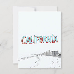 Carte postale California Comic Style