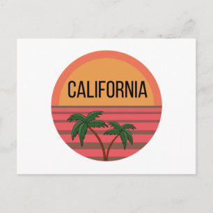 Carte Postale California Cute Design Idées Cadeau Coucher de sol