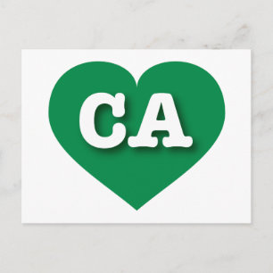 Carte Postale California Green Heart - J'aime CA