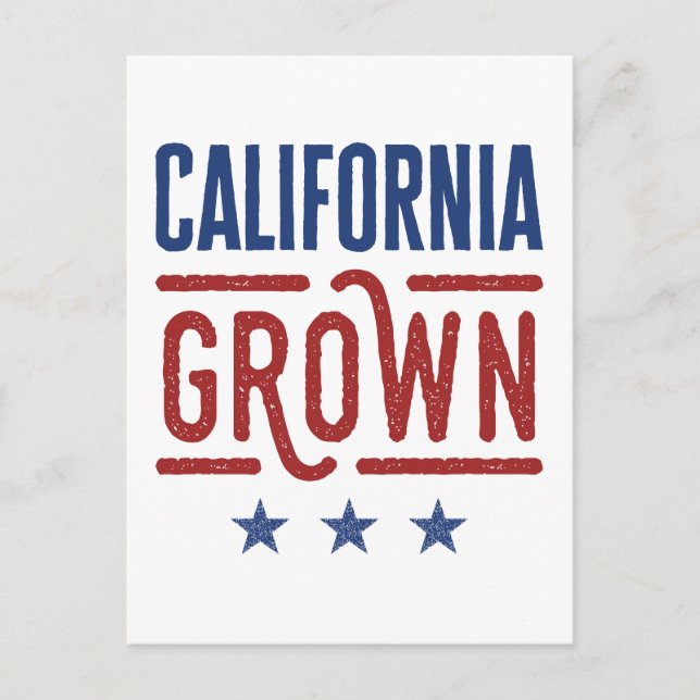 Carte Postale California Grosse California Pride Natif Né (Devant)