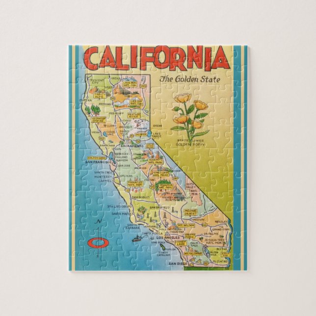 Carte postale California Jigsaw Puzzle (Vertical)