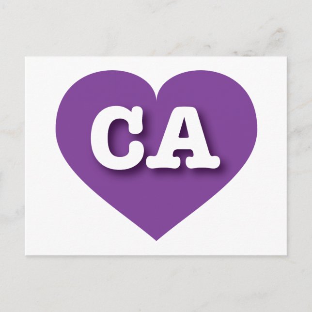 Carte Postale California Purple Heart - J'aime CA (Devant)