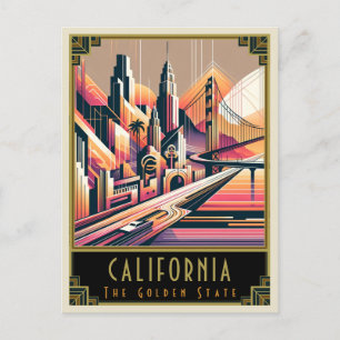 Carte Postale Californie   Art déco