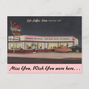 Carte Postale Californie, Cy's Coffee Shop