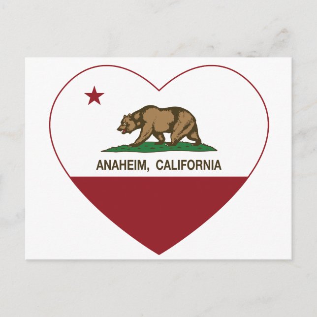 Carte Postale californie drapeau anaheim coeur (Devant)