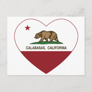 Carte Postale californie drapeau calabasas coeur