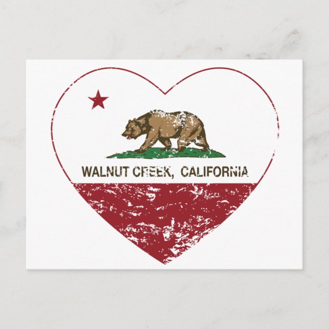 Carte Postale californie drapeau noyer coeur de crique (Devant)