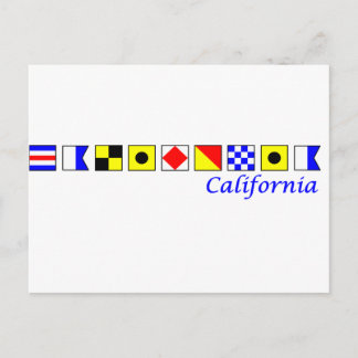 Carte Postale californie épelée avec l'alphabet du drapeau nauti