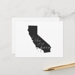Carte Postale Californie Je L'Aime Ici State Formé Chalkboard