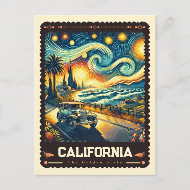 Carte Postale Californie | Vincent Van Gogh inspiré (Devant)
