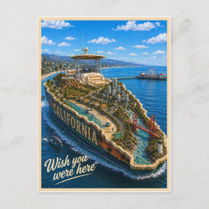 Carte Postale Californie Wish You Were Here Série des États