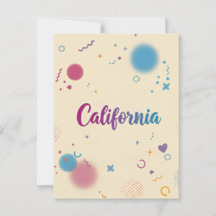 Carte postale californienne - Texte tendance