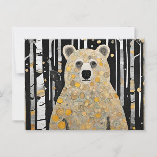 Carte Postale Câlins d'ours mignon en pensant à vous