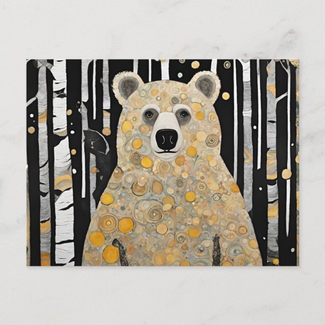 Carte Postale Câlins d'ours mignon en pensant à vous (Devant)