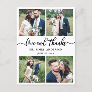 Carte Postale Calligraphie 4 Mariage photo Merci photo