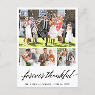Carte Postale Calligraphie 4 Photo Pour toujours Merci Mariage