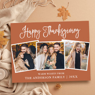 Carte Postale Calligraphie amusante 3 Photo Terracotta Thanksgiv