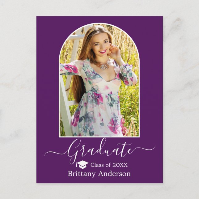 Carte Postale Calligraphie Casquette Arc moderne Purple Graduati (Devant)