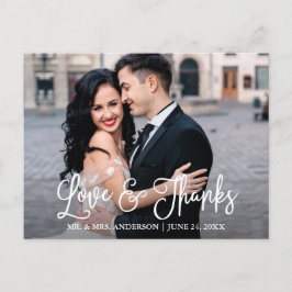 Carte Postale Calligraphie d'amour et de remerciements de mariag