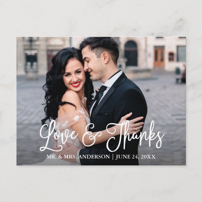 Carte Postale Calligraphie d'amour et de remerciements de mariag (Devant)