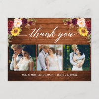 Calligraphie Fleurs Mariage Bois Merci