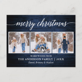 Carte Postale Calligraphie moderne Joyeux Noël Bois de Noël 3 Ph