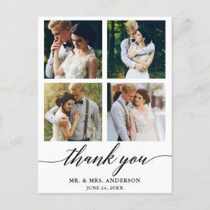 Carte Postale Calligraphie moderne Mariage 4 Merci photo