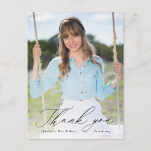 Carte Postale Calligraphie noire Merci de graduation photo