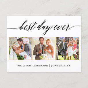 Carte Postale Calligraphie Or Mariage 3 Photo Meilleur Jour Jama