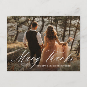 Carte Postale Calligraphie romantique Merci beaucoup Photo Merci