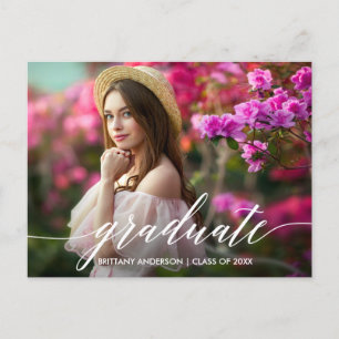 Carte Postale Calligraphie Script Graduation Party Invitation