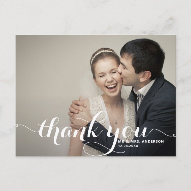 Carte Postale Calligraphie Script Mariage photo (Devant)