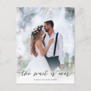 Carte Postale Calligraphie Script Simple Élégant Deux Photo Mode