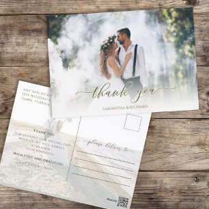 Carte Postale Calligraphie Script Simple Élégant Deux Photo Mode