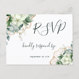 Carte Postale Calligraphie simple Verdure rustique Mariage flora