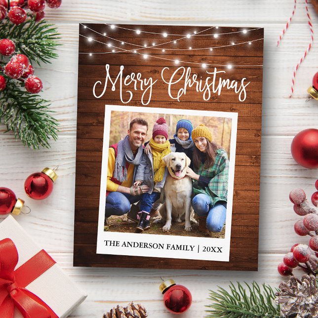 Carte Postale Calligraphie Wood Lights Caméra instantanée Photo (Customize to change your personalized text size or text style.)