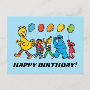 Carte Postale Camarades de la rue Sésame Ballons de fête