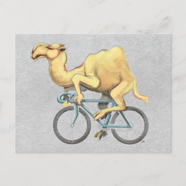 Carte Postale Camel Riding a Bicycle (Devant)