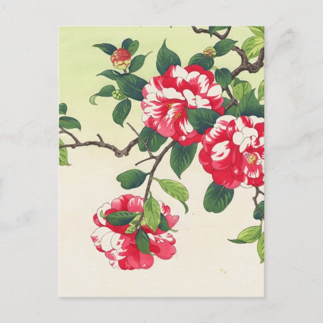 Carte Postale Camelia Nishimura Hodo ukiyo-e flowers art (Devant)