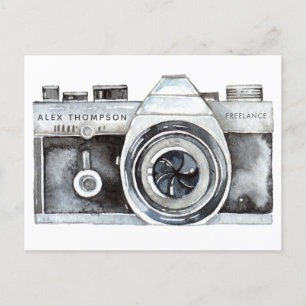 Carte Postale Caméra aquarelle Photographe professionnel Busine