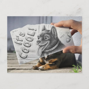 Carte Postale Caméra Crayon Vs - C'est Cool