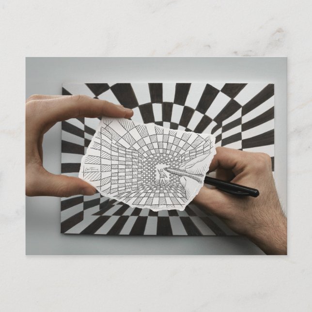 Carte Postale Caméra Crayon Vs - Géométrie (Devant)