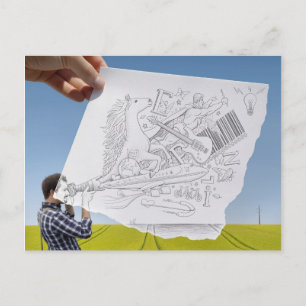 Carte Postale Caméra Crayon Vs - Inspiration