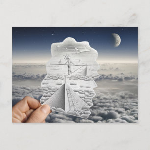 Carte Postale Caméra Crayon Vs - Marcheur Tightrope