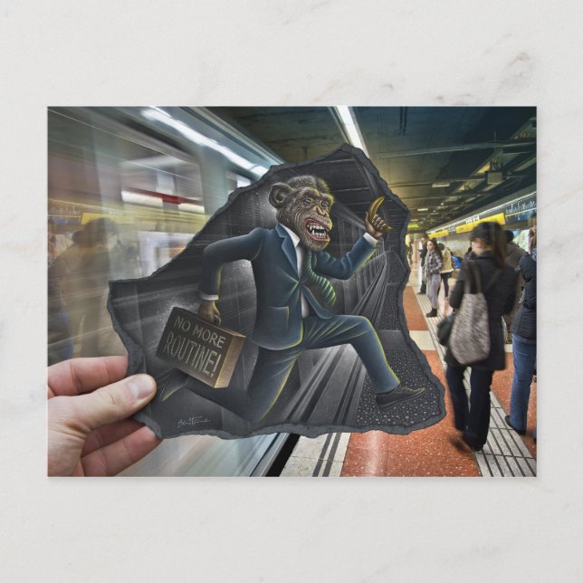 Carte Postale Caméra Crayon Vs - Plus De Routine (Devant)