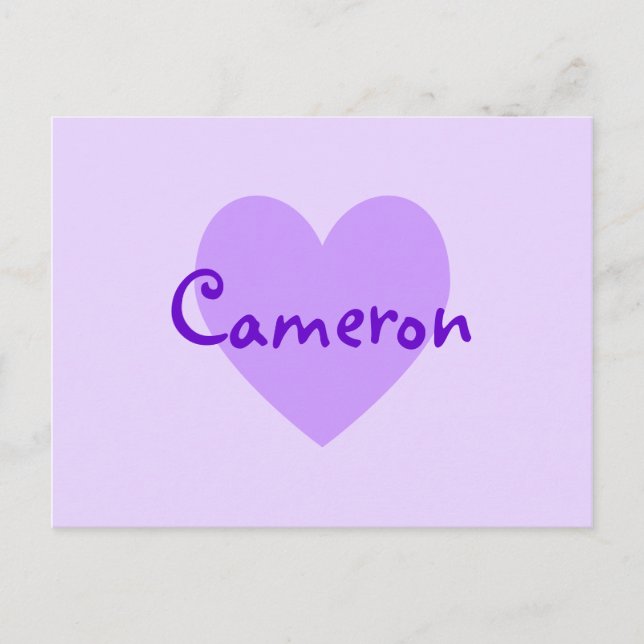 Carte Postale Cameron en violet (Devant)