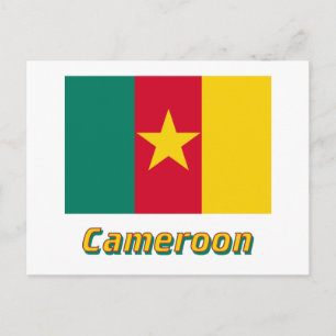 Carte Postale Cameroun Drapeau avec nom