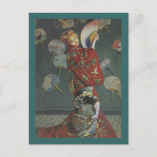 Carte Postale Camille avec Kimono japonais et ventilateur