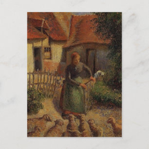 Carte Postale Camille Pissarro - Berger Apportant des moutons