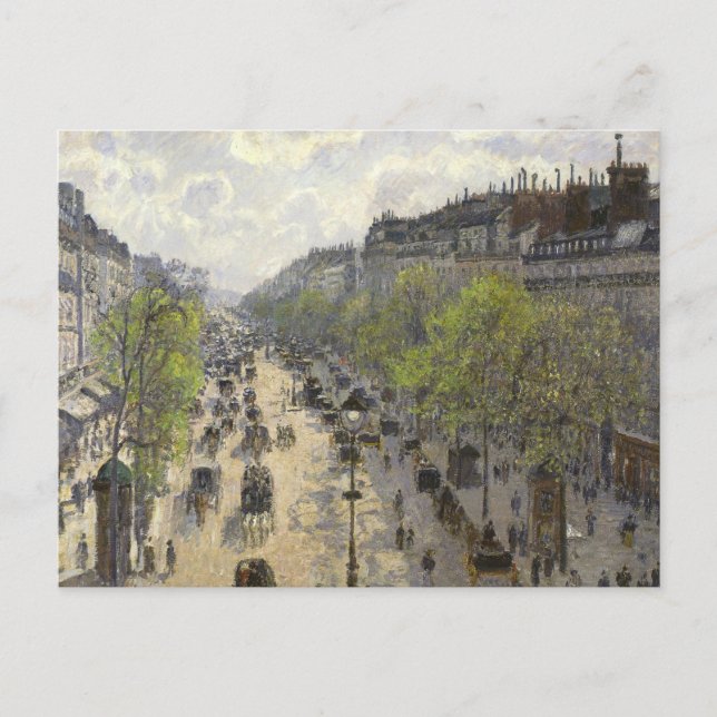 Carte Postale Camille Pissarro - Boulevard Montmartre, Printemps (Devant)